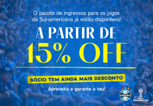 Sul-Americana: Grêmio inicia venda de pacote de ingressos neste sábado&nbsp;